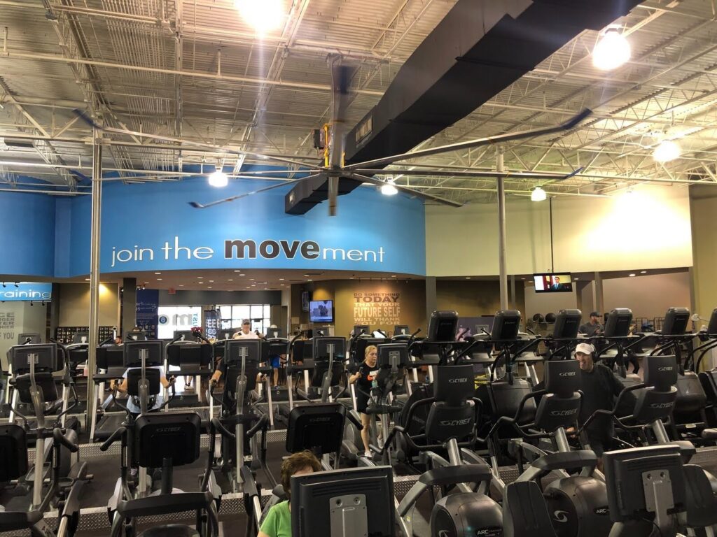 Members working out together at a Just Move group fitness area near Lakeland